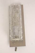 Doria 2184 Wandlampe Leuchte gefrostet Zugschalter 60er 70er Jahre Glas vintage