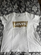Levi's Damen T-Shirt Gr.1X  weiß/gold