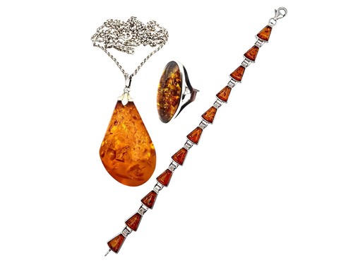 Vintage-Bernsteinschmuckset