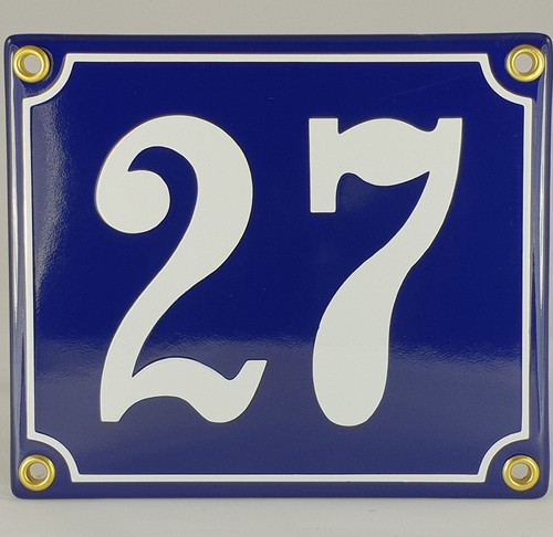 Emaille hausnummer blau - 27,