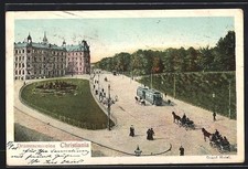 Ansichtskarte Christiania, Drammensveien, Strassenbahn 1905 