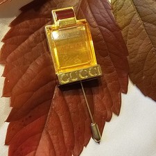Gucci Anstecknadel Hut Jabot Krawatte Parfum Akzente 40x24 mm 70 mm Vintage