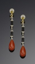 Antike Art Deco Ohrringe Rote