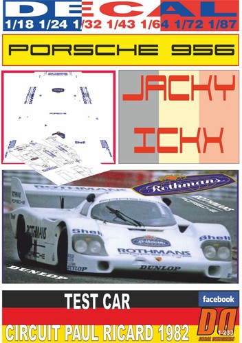 Decal porsche 956 rothmans - 956,