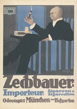 Max Zechbauer Zigarren München Importeur Werbung Kunstdruck Werbung 330