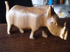 Wildsau Eber Figur Schwein 15,5 cm Skulptur Keiler massiv Holz Handarbeit TOP