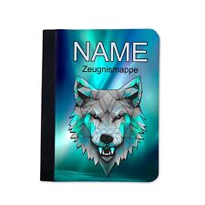 Zeugnismappe Wolf personalisiert Name Urkundenmappe Dokumente A4+