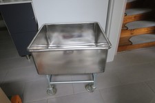 Einweichbecken Mischwanne Edelstahlwanne fahrbar mit 4 Rollen - 2 feststellbar
