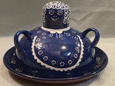 Blaue Keramik-Glocke mit