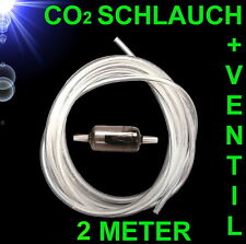 🍀 2 m CO2 SCHLAUCH 6/4mm ✚ VENTIL 🍀 Aquarium Zubehör Hochdruck Luftschlauch