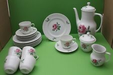 Hutschenreuther Hohenberg Rote Rose Kaffeeservice 6 Personen 21 Teile