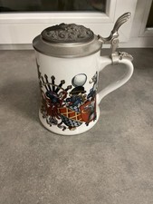 WMF Bierkrug mit Zinndeckel /