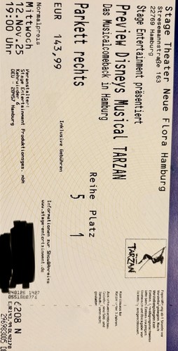 Tickets disney musical tarzan - tickets:,