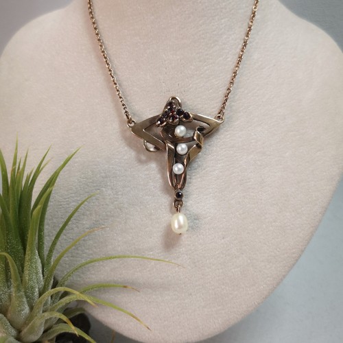Jugendstil granat collier - jugendstil,
