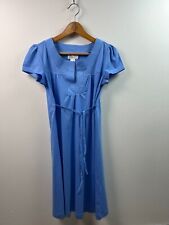 Damen Kurzarm Tunika Kleid A-Linie zum binden Blau 36/38 S/M MIA LINEA Neu