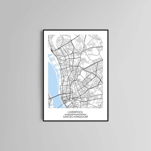 Liverpool karte poster - liverpool,