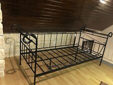 BETT Bettgestell TAGESBETT Schwarz Metall 90 x 200 Landhaus GOTHIC Deko Black