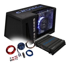 CRUNCH Basspaket - GPX-500.2 Endstufe+CRB501 30cm/300mm Subwoofer+Kabelset-1000W