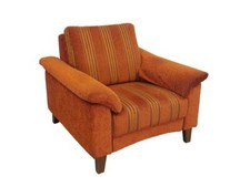 Armlehnsessel von Schröno klassischer Stil Polsterung orange gestreift -11515-