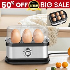 Eierkocher 6 Frühstückseier Eier Ei Kocher Edelstahl  Kompakt Mini Egg Cooker