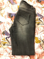 Two Days Later SKINNY Damen Stretch Jeans W34/L32 Dunkelgrau helle Waschung