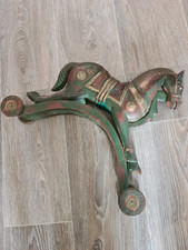 Holzpferd antik auf Rollen, Kinderspielzeug,Sammlerobjekt, 32 cm hoch 37 cm lang
