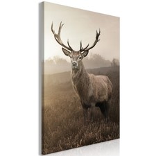 Hirsch Wald Sepia Natur VLIES LEINWAND DEKO BILDER WANDBILDER XXL WOHNZIMMER