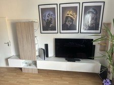 Wohnwand Weiß Hochglanz Mit LED