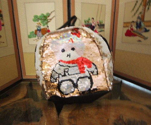 Rucksack pailletten bär - , teddy