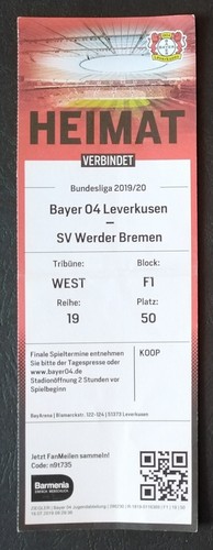 Ticket bundesliga 2019 - bundesliga, 2019/20