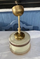 Alte Hängelampe, 20/40er Jahre Lampe, Glas Messing Art Deco Deckenlampe