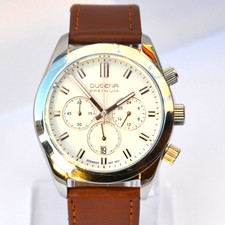 Dugena Premium Herren Uhr, Chronograph, Lederarmband, mit Box