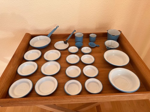 Emaille blechgeschirr blau - blechgeschirr,
