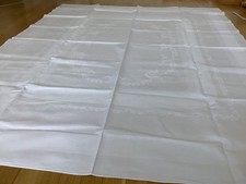 Alte Damast Tischdecke Halbleinen   Top sauber 193 x153cm