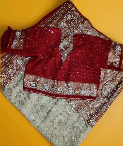 Wedding sari size gold - , gold/red