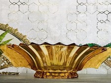 Antik Art Déco gelb Pressglas