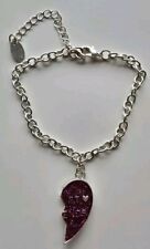 Freundschaftsarmband BFF❤halbes Herz ?glitzernd ?pink Modeschmuck Kette silber