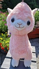 Morgenroth XXL Alpaka Rosa Lama Kuscheltier Aufhänger Plüsch 55 cm Große Augen