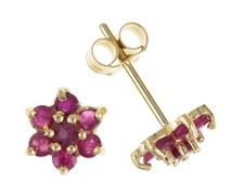 9 kt Gold Rubin Cluster