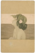 Raphael Kirchner Jugendstil Postkarte, Wien, um 1900