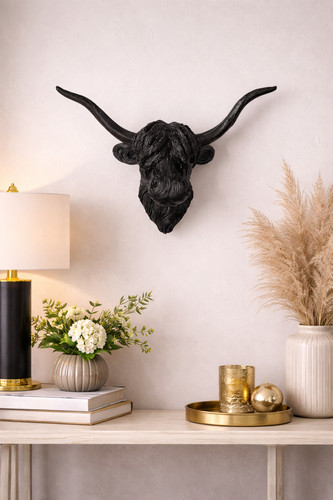 Deko büffel schwarz wand - büffel,