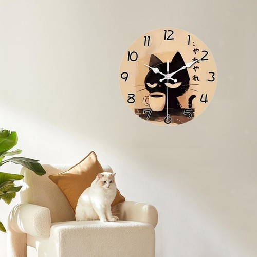 Wanduhr mit katzenmotiv cm - wanduhr,