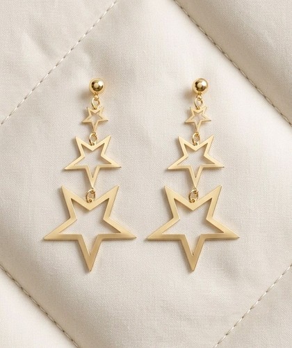 Ohrringe triple gold - ohrringe,