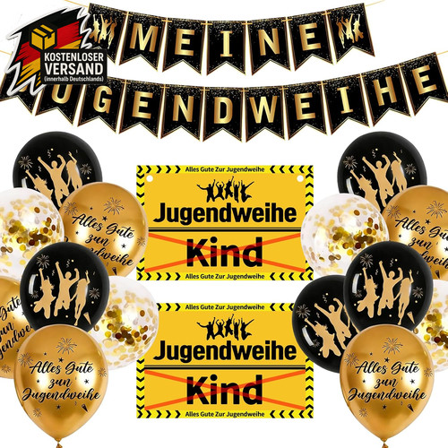 Jugendweihe deko set schwarz - deko,