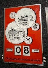Dauerkalender - Sparkasse Dinslaken / Voerde - "Ewiger Kalender" - Vintage 70er