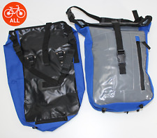 LKW Plane Kuriertasche 2er Set Blau Fahrrad Seitentasche Tarpaulin Rollverschluß