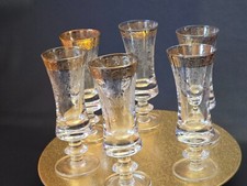 6 St. Sekt / Champagner - Medici Murano mit Goldrand und Ätzdekor mit Video