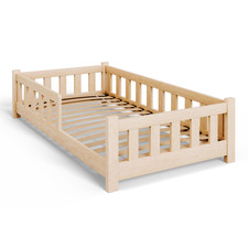 PINI Kinderbett 160x80 niedrig Holz unlackiert - Natur