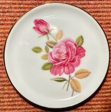 FüRSTENBERG Sammelteller Rosen mit Goldrand Vintage Weiß Porzellan 10 cm