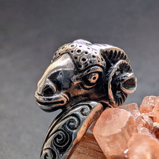 Vintage Widder Ring 925 Silber